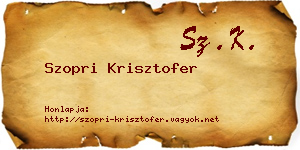 Szopri Krisztofer névjegykártya
