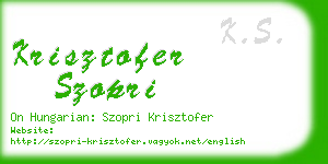 krisztofer szopri business card